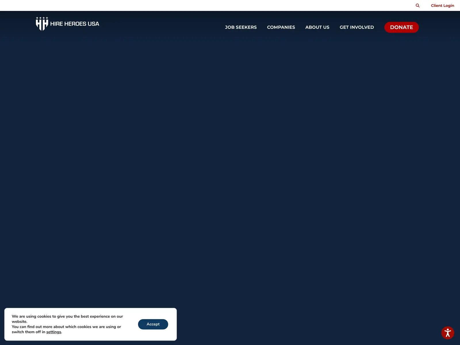 Screenshot of Hire Heroes USA