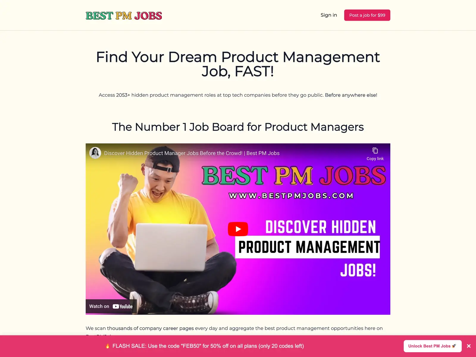Screenshot of Best PM Jobs