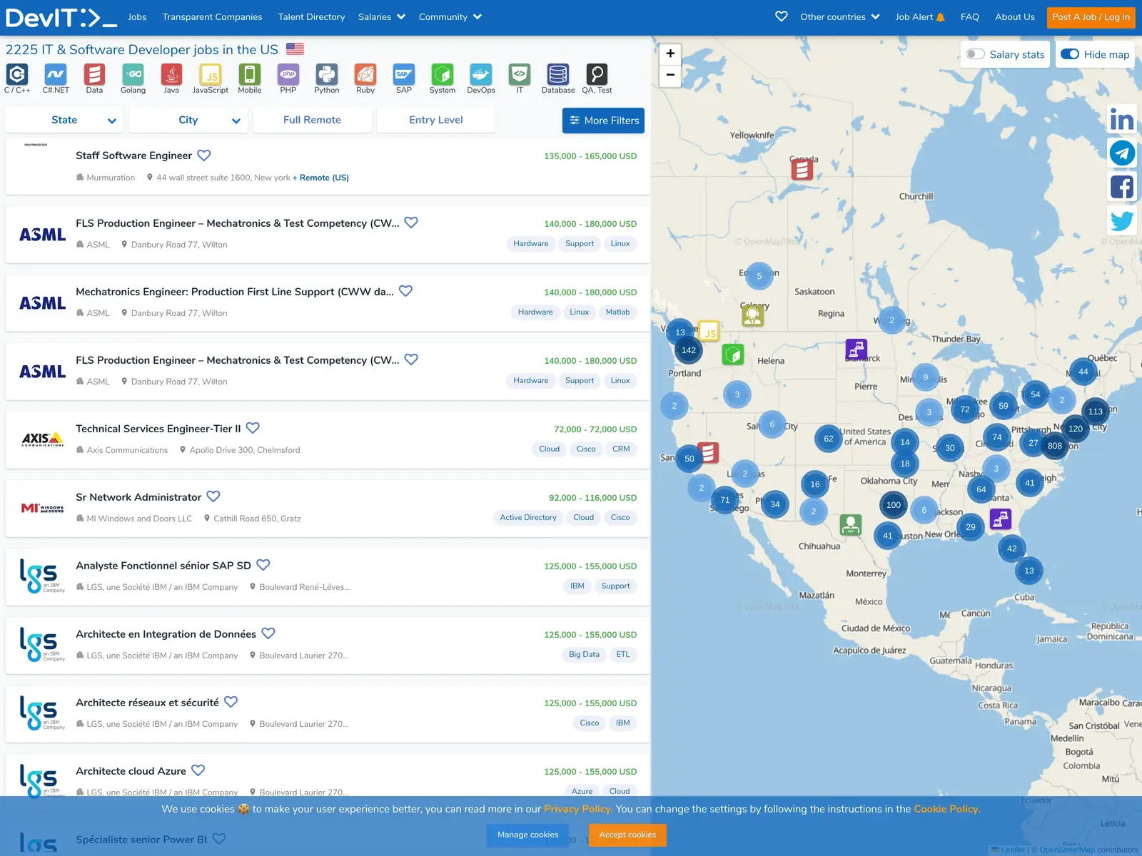 Screenshot of DevITjobs