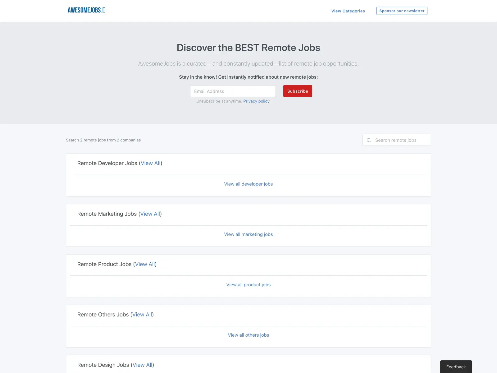 Screenshot of AwesomeJobs