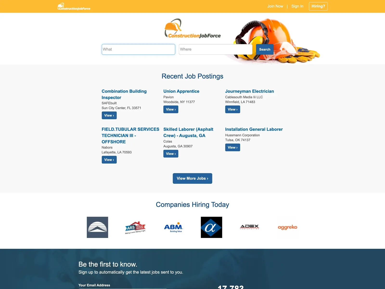 Screenshot of ConstructionJobForce