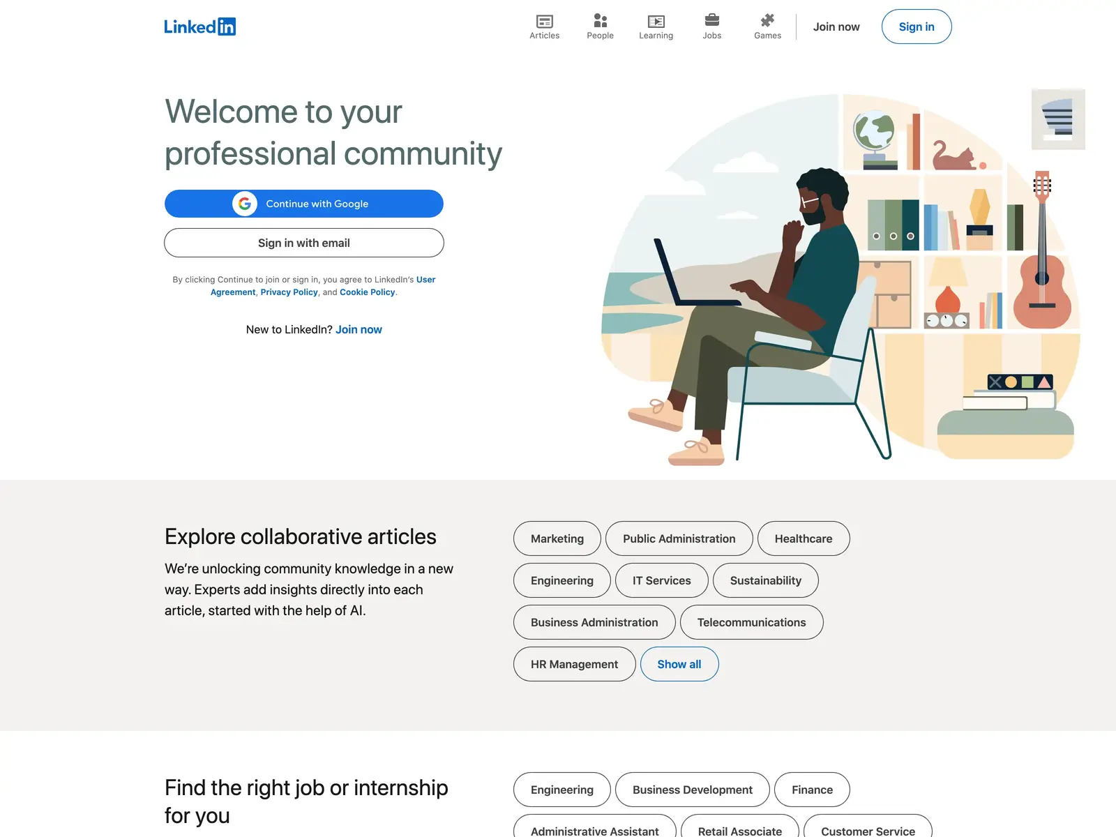 Screenshot of LinkedIn