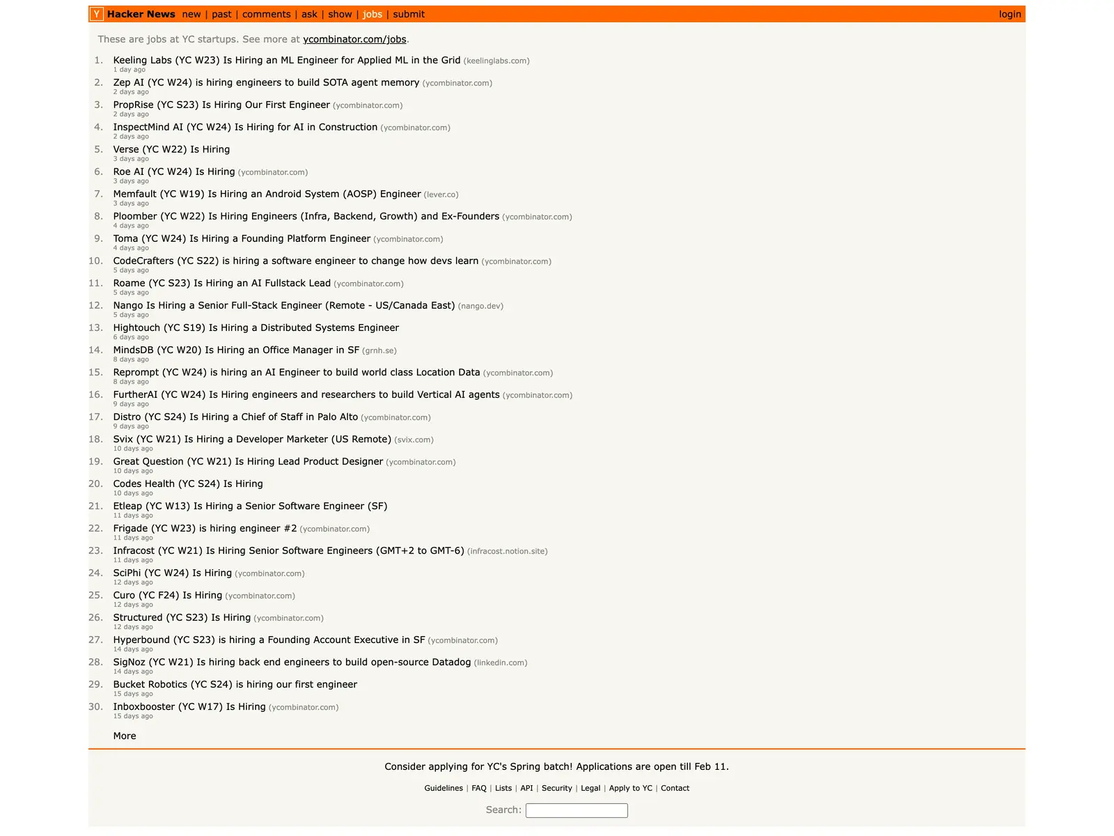 Screenshot of jobs | Hacker News