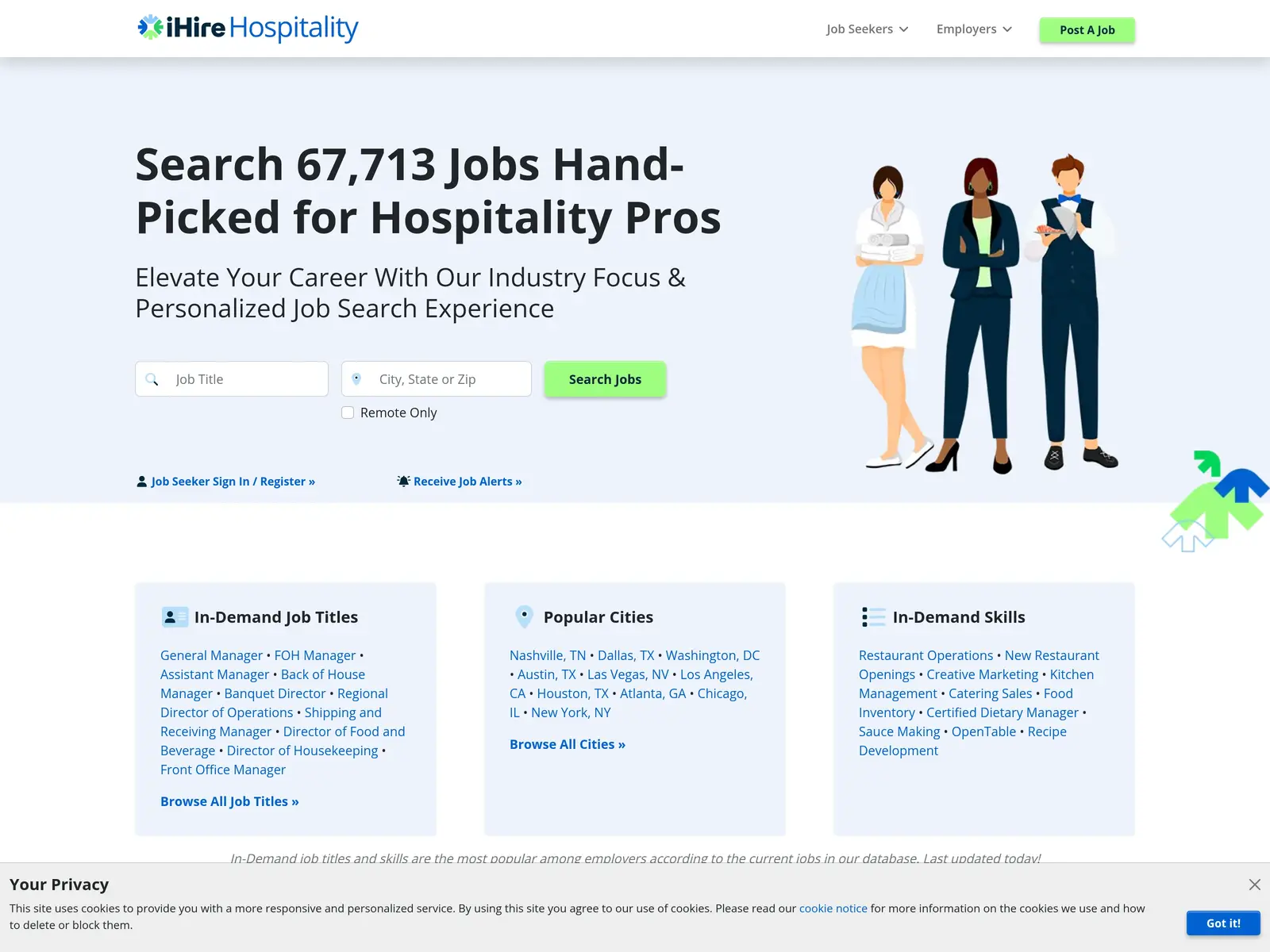 Screenshot of iHireHospitality