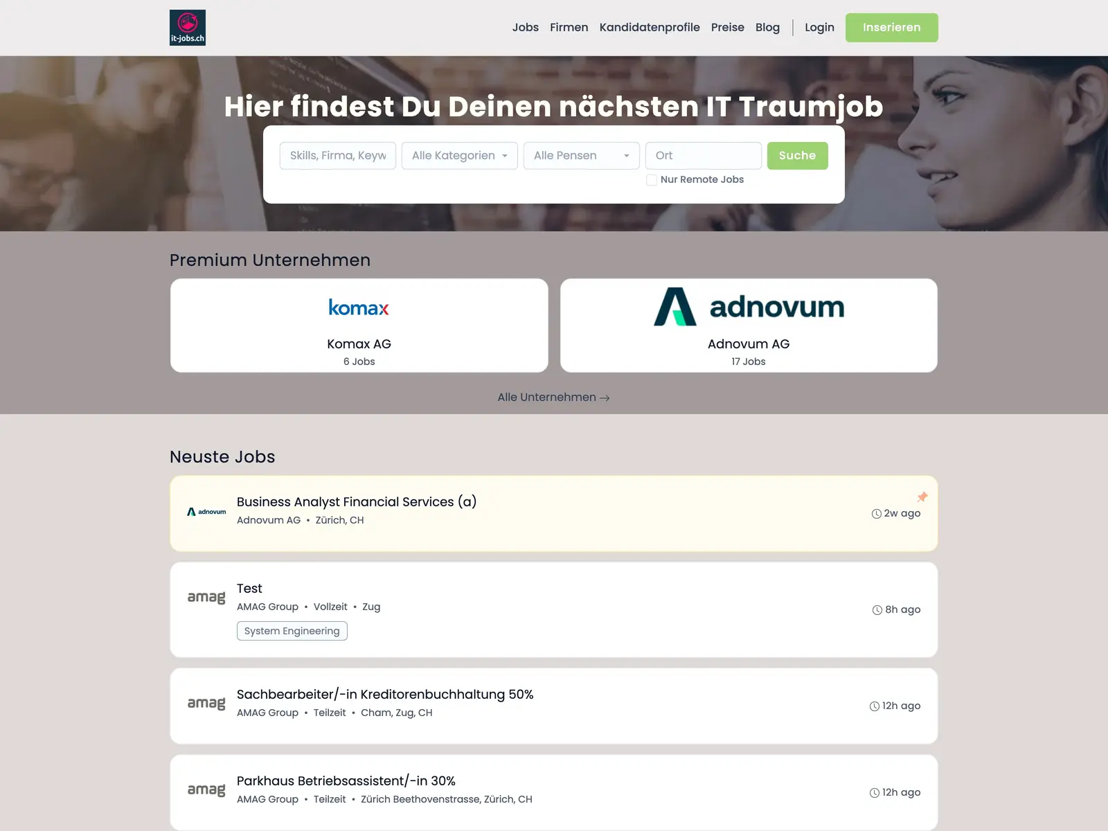 Screenshot of IT-Jobs.ch