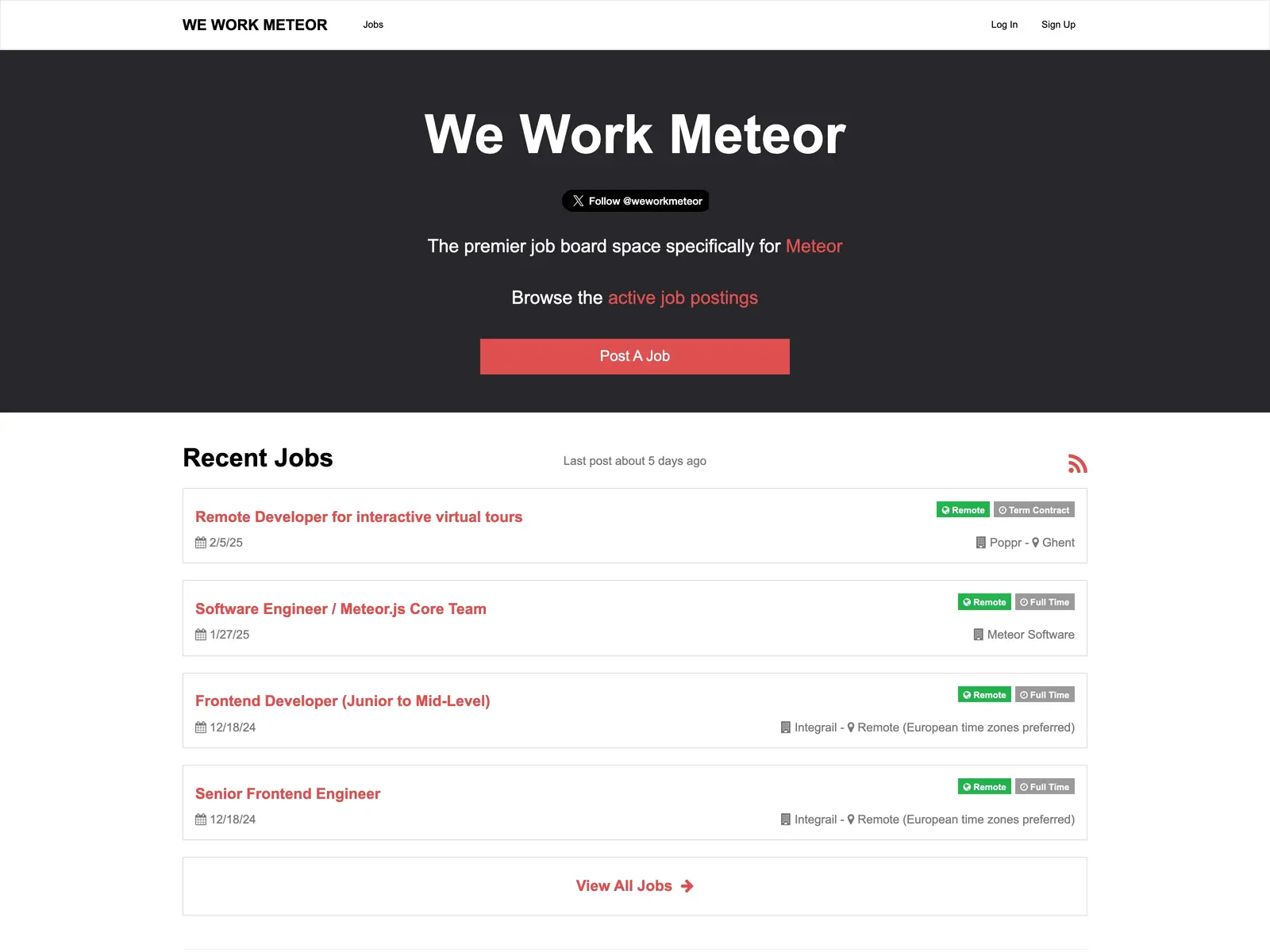 Screenshot of We Work Meteor