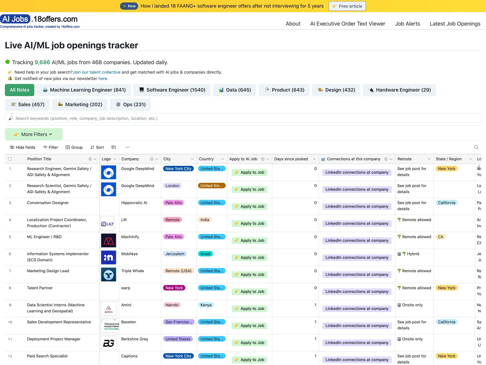 Screenshot of AIJobsTracker