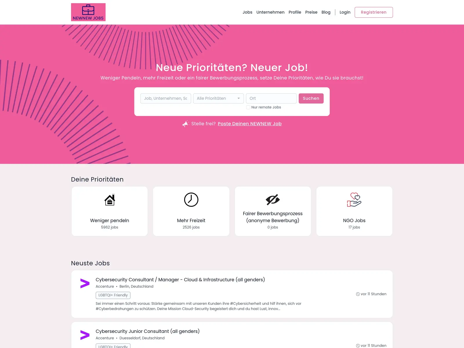Screenshot of NEWNEW.jobs
