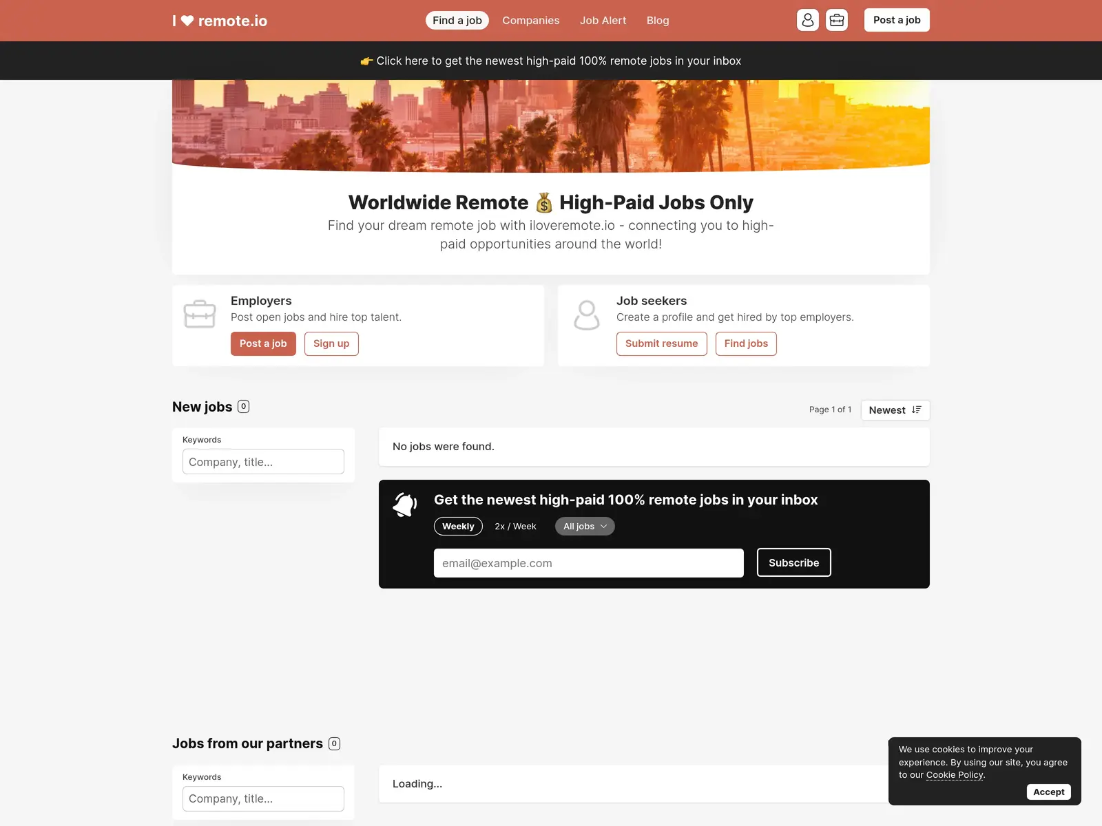 Screenshot of Iloveremote.io