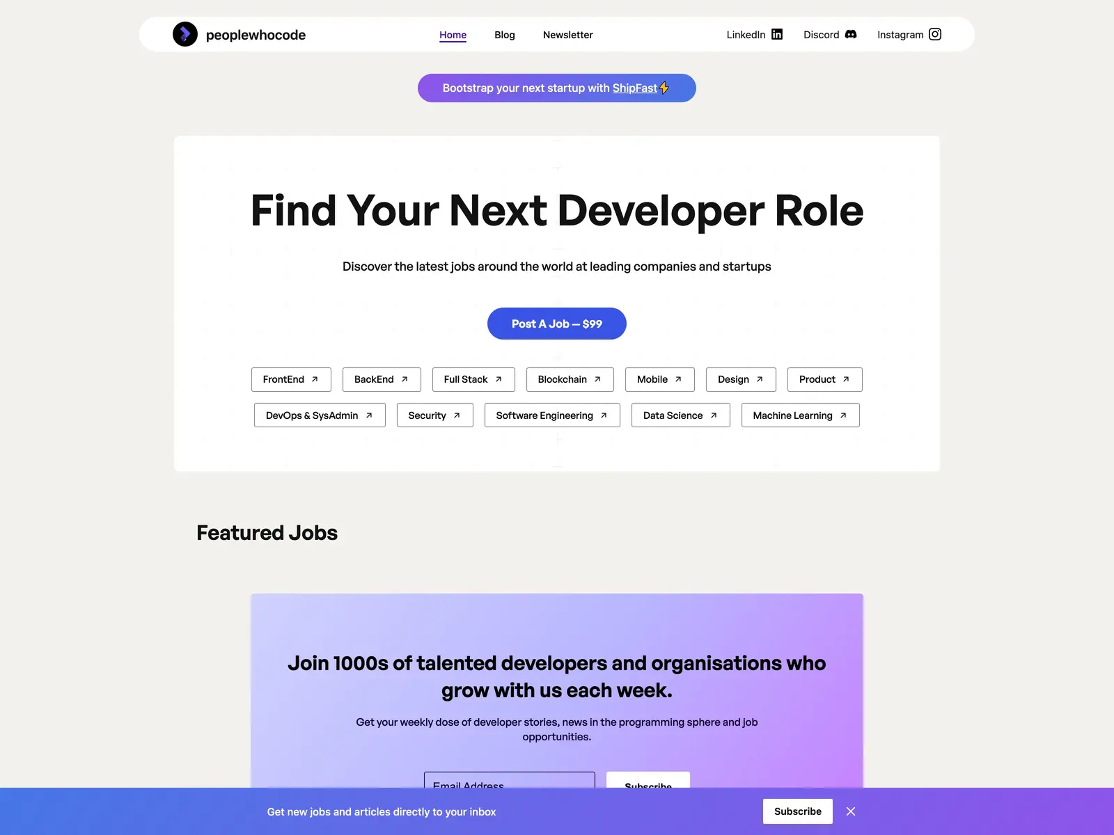 Screenshot of People Who Code