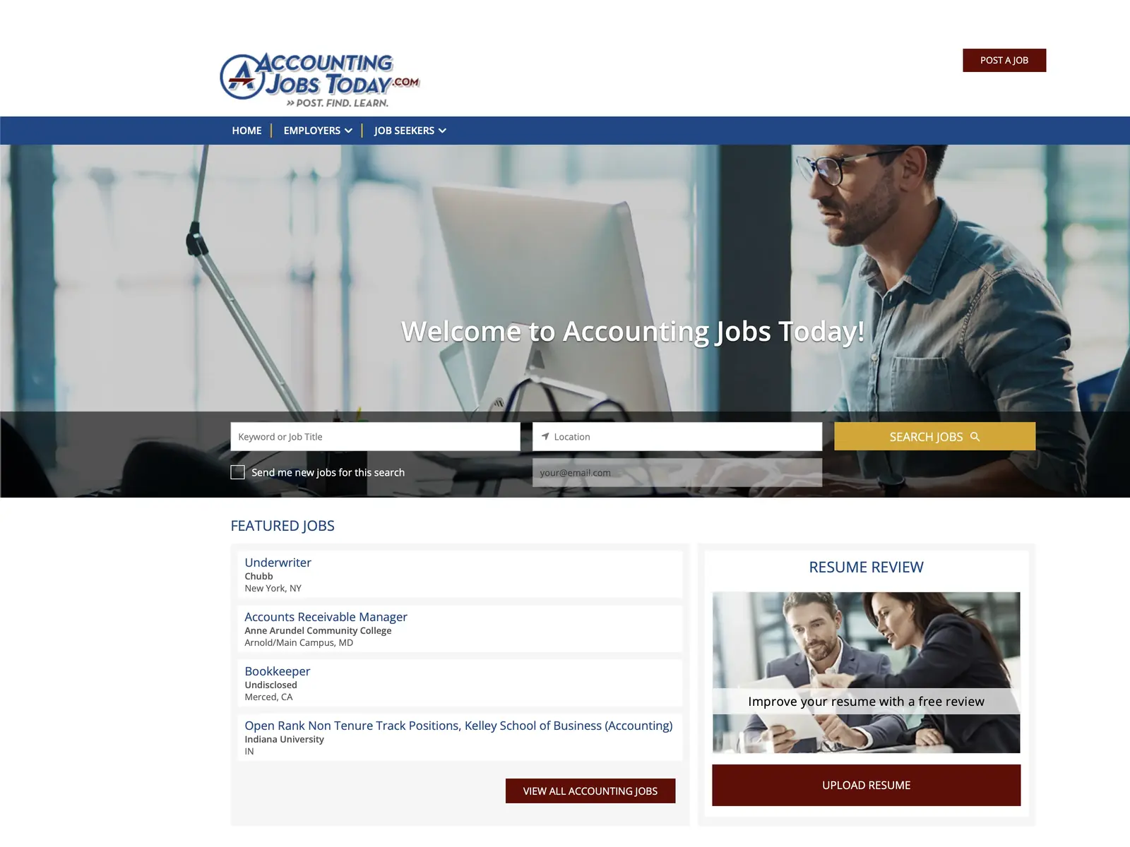 Screenshot of AccountingJobsToday.com