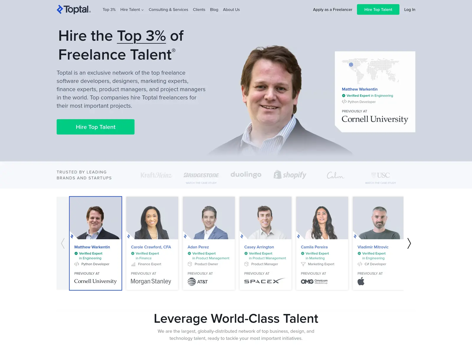 Screenshot of Toptal