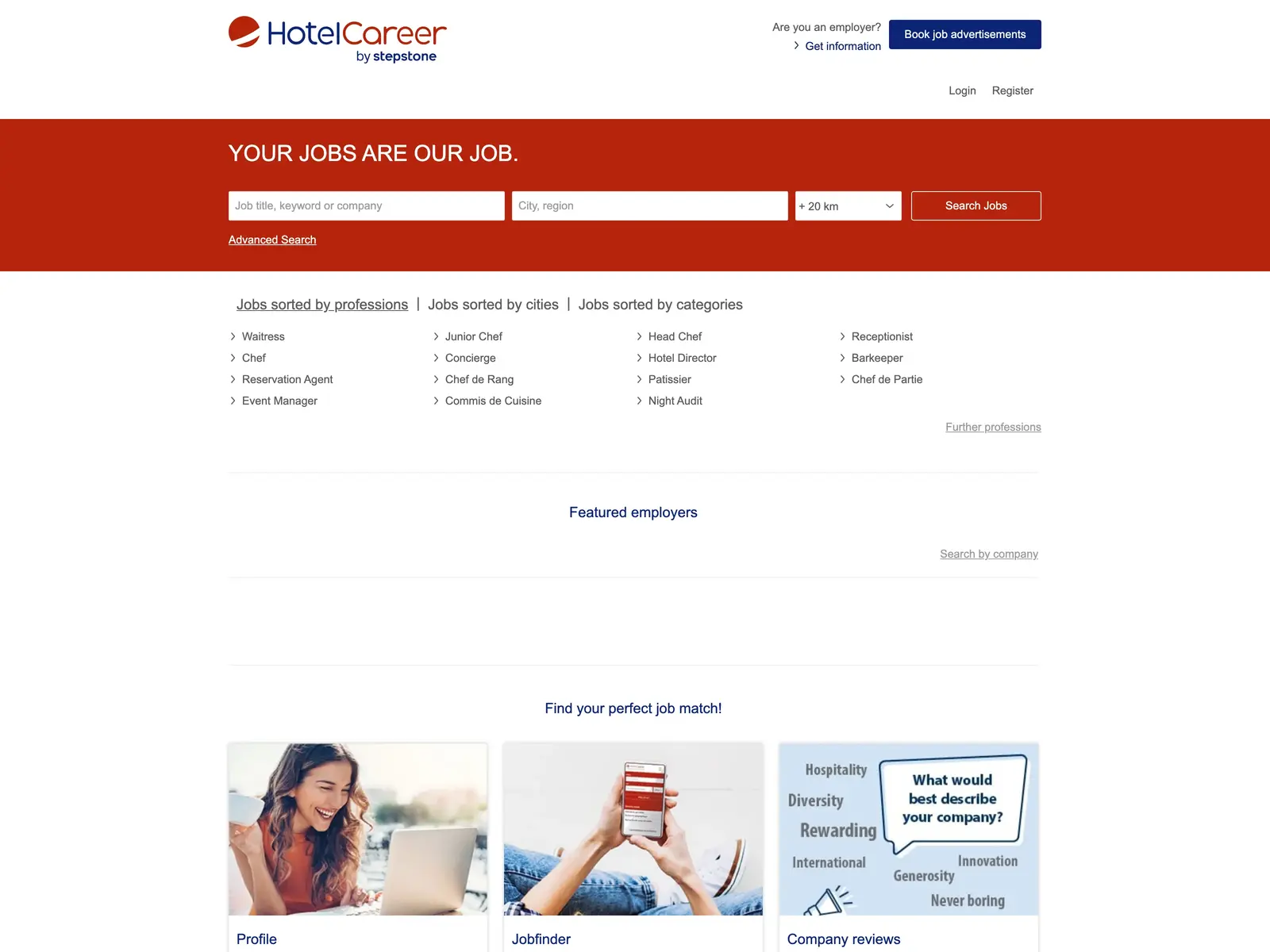 Screenshot of HotelCareer