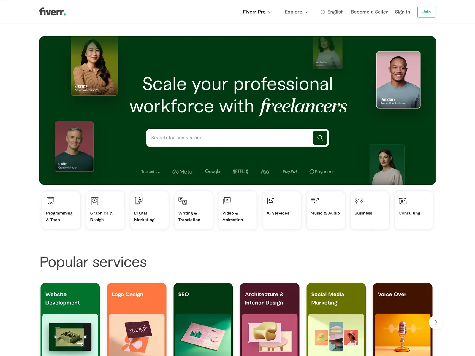 Screenshot of Fiverr