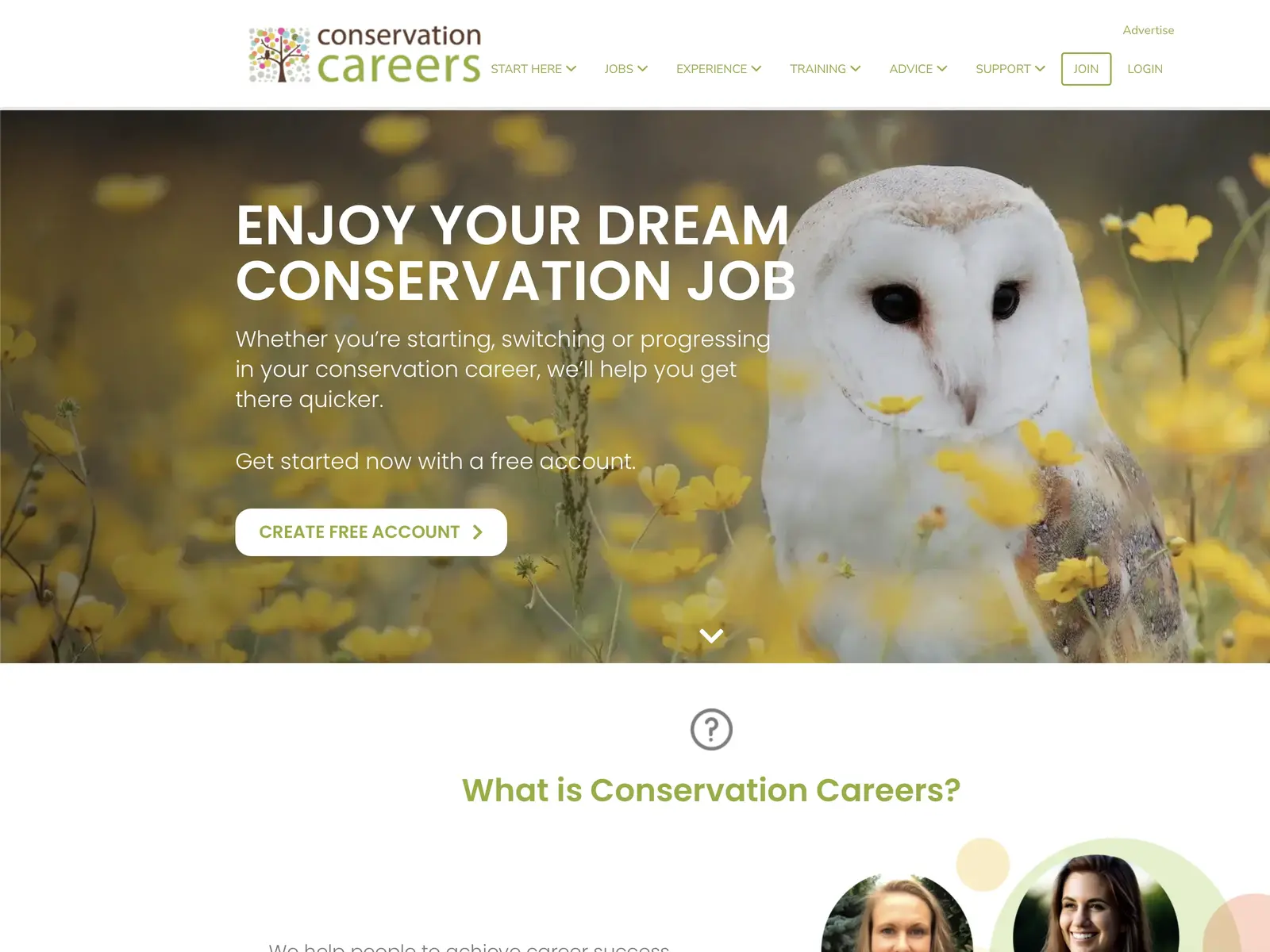 Screenshot of Conservation Careers