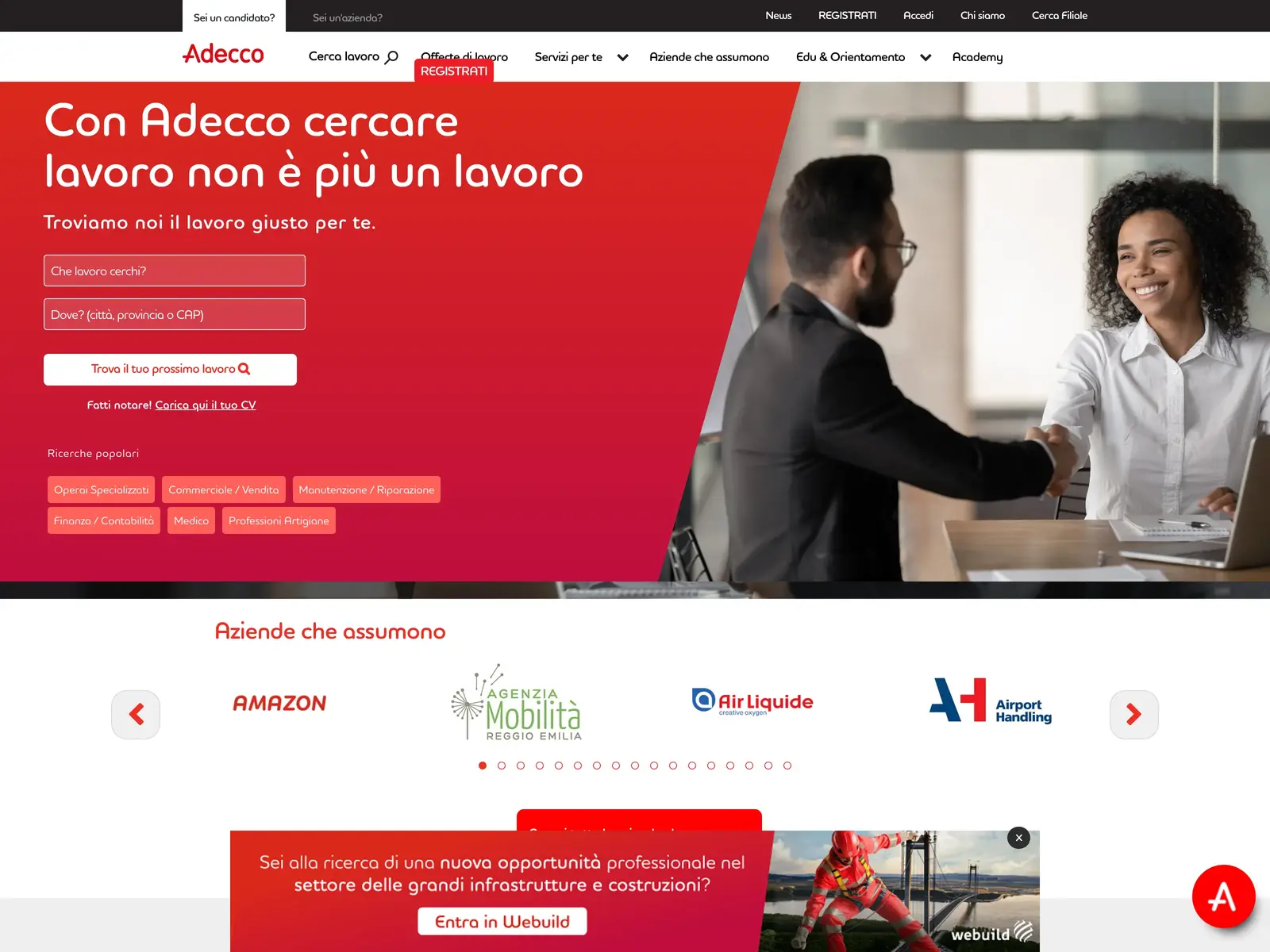 Screenshot of Adecco Italia