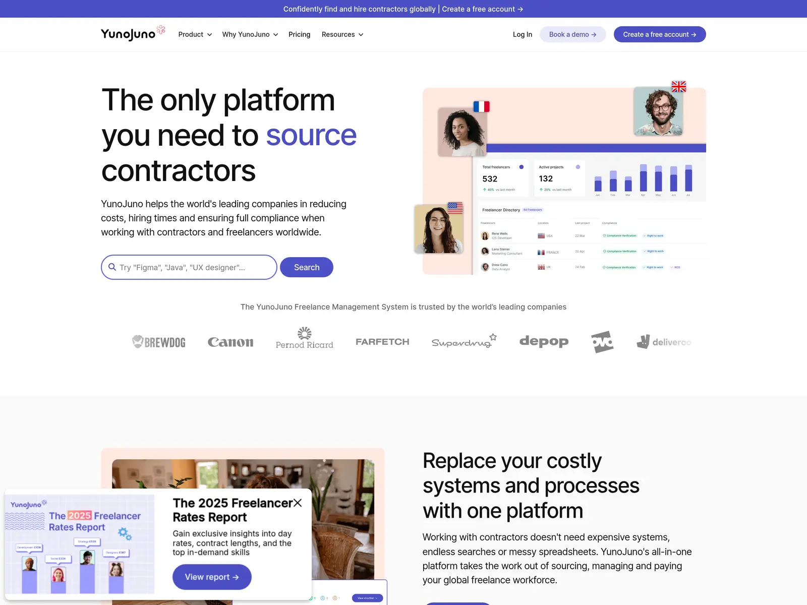 Screenshot of YunoJuno