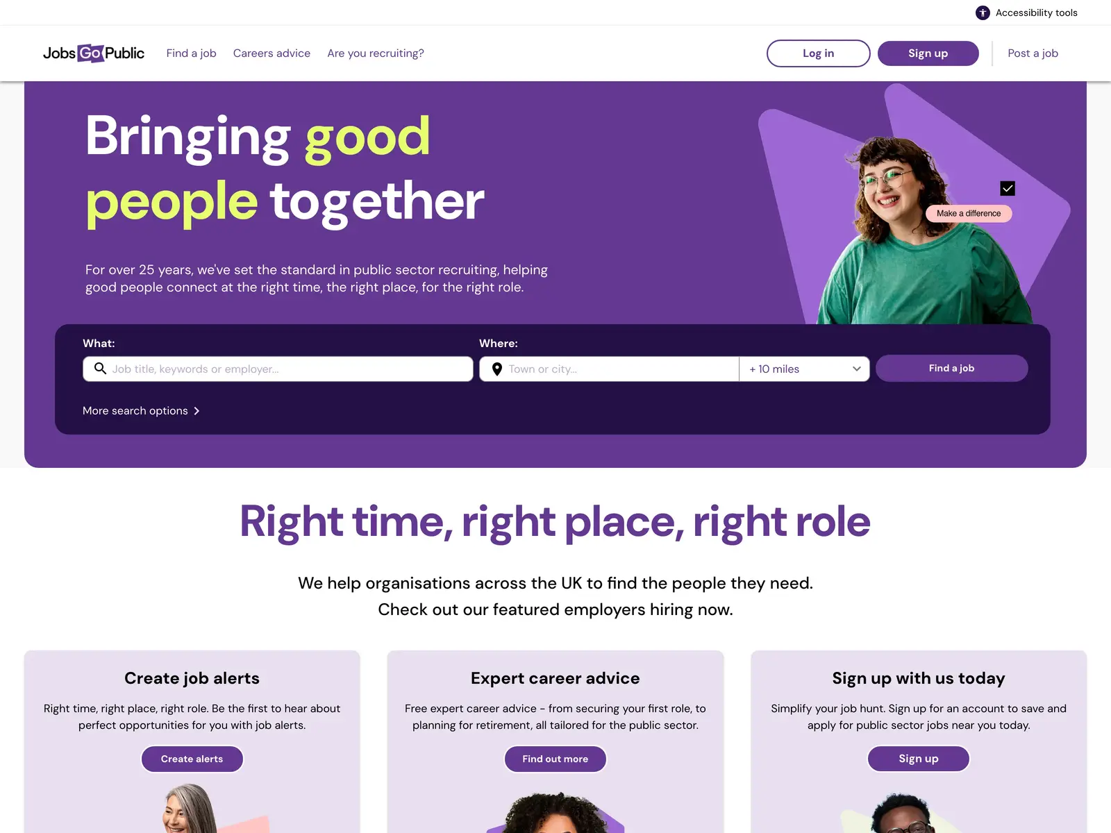 Screenshot of Jobs Go Public