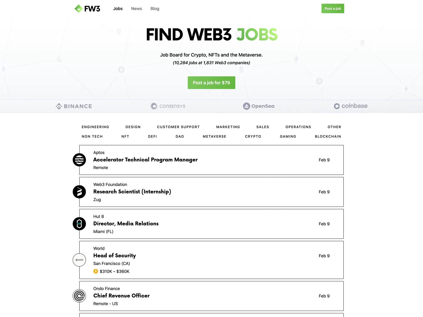 Screenshot of Find Web3 Jobs