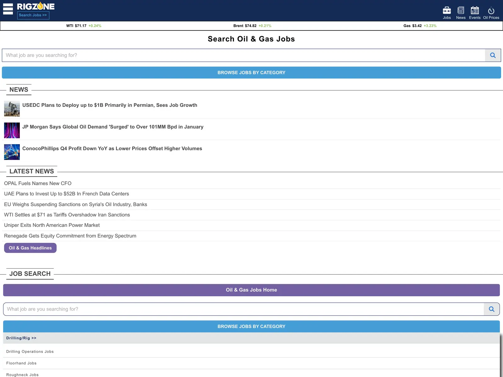 Screenshot of Rigzone