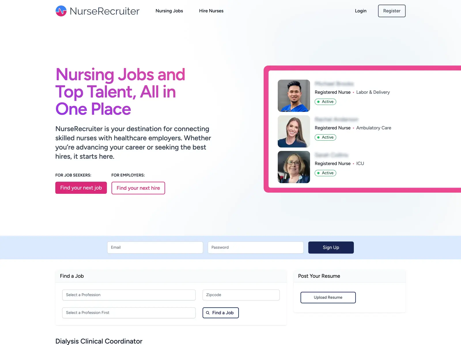 Screenshot of NurseRecruiter