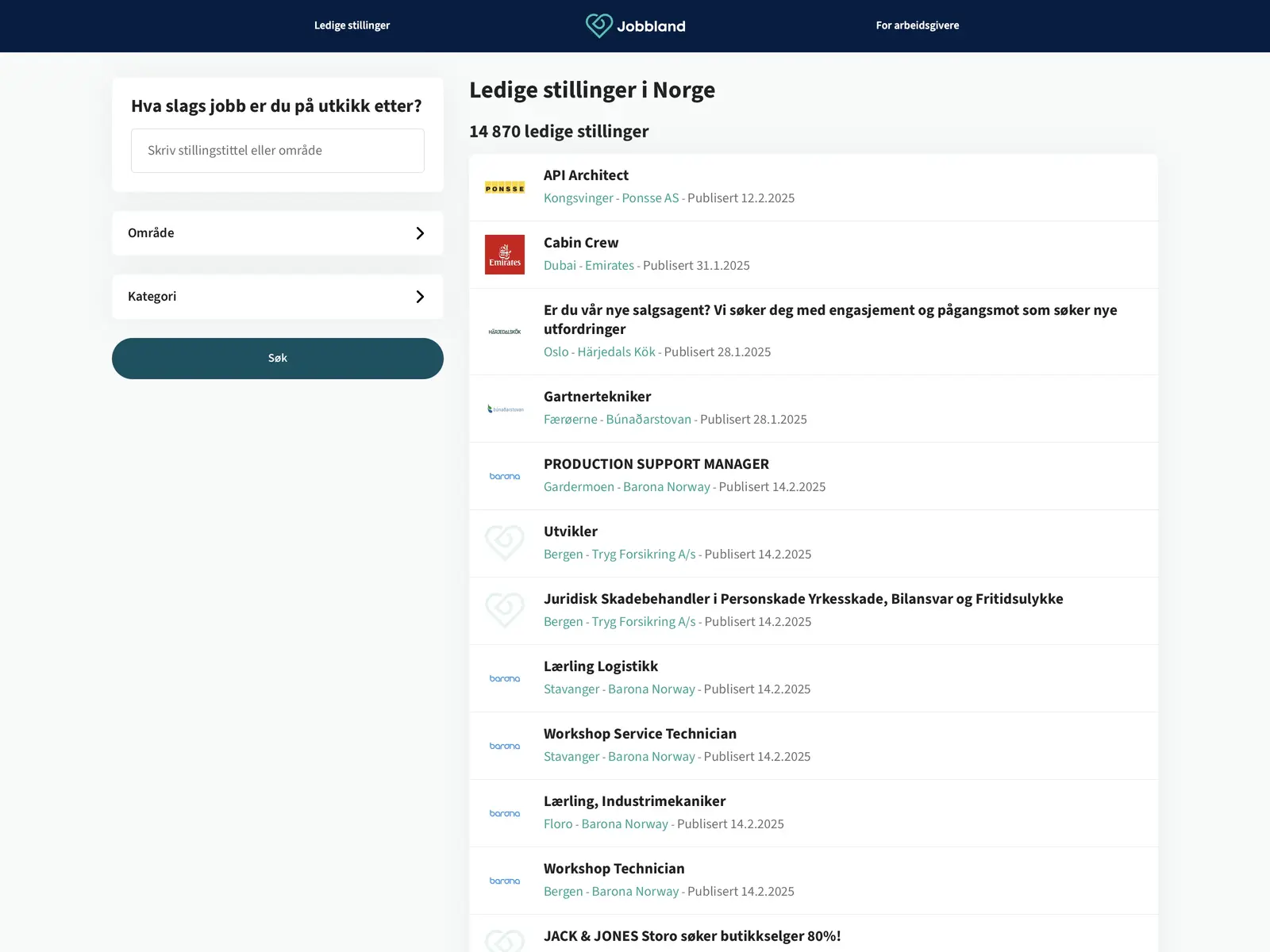 Screenshot of Jobbland