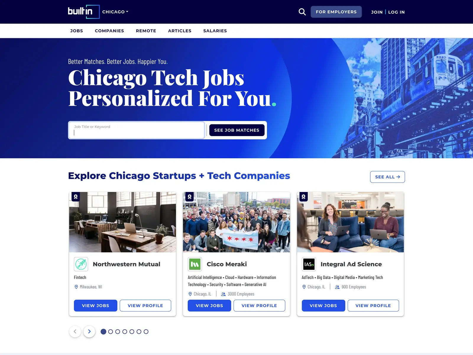 Screenshot of Built In Chicago