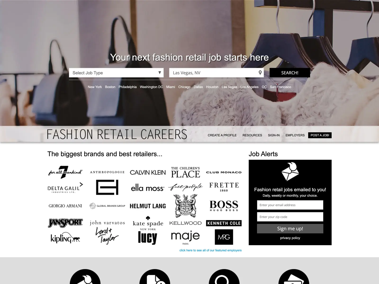 Screenshot of FashionRetailCareers