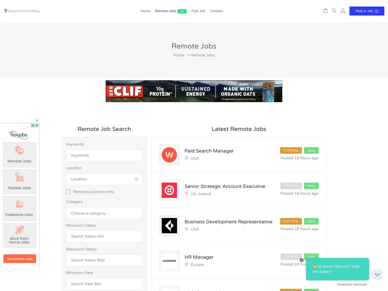 Screenshot of letsworkremotely