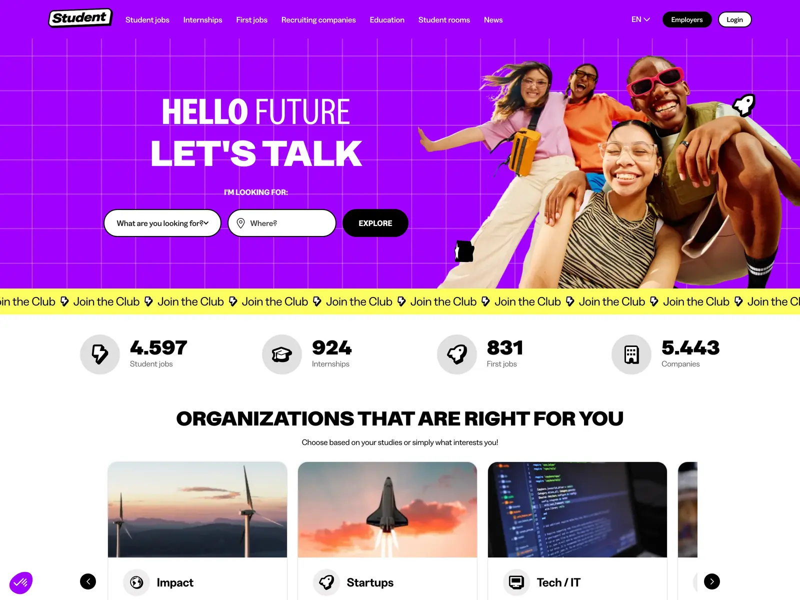 Screenshot of Student.be