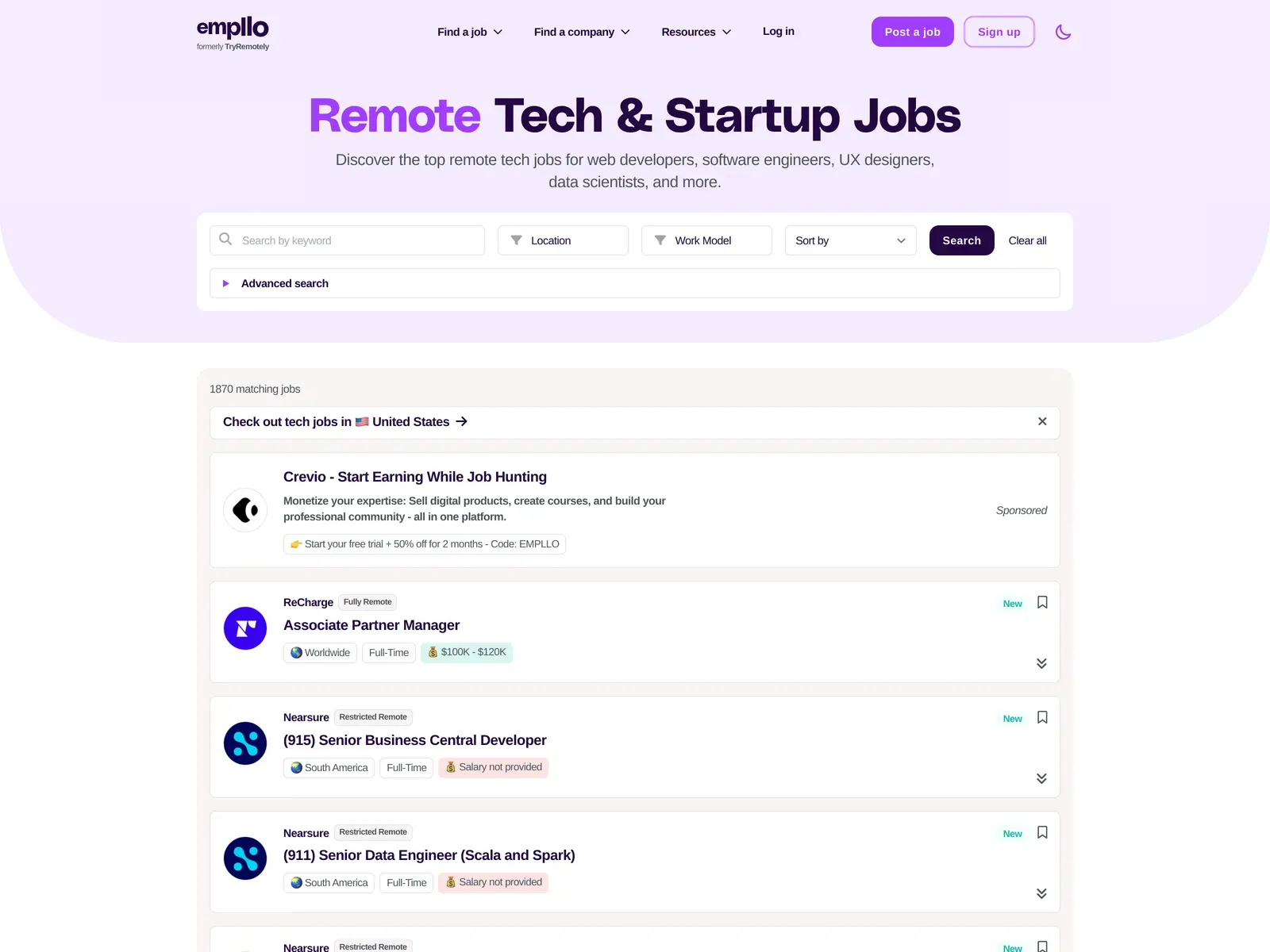 Screenshot of Empllo