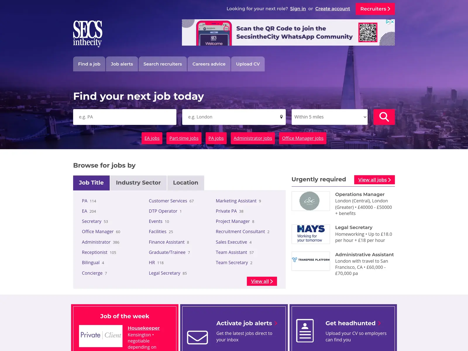 Screenshot of SecsintheCity
