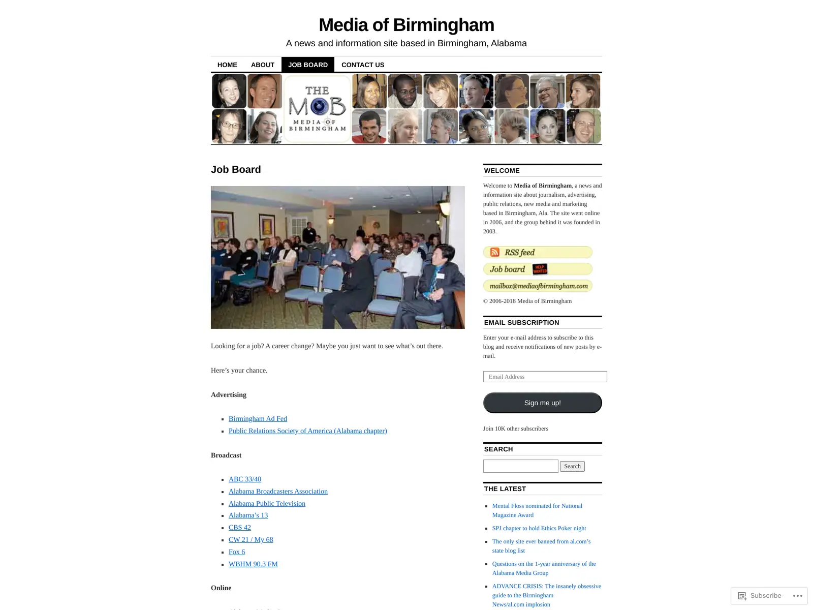 Screenshot of Media of Birmingham Job Board
