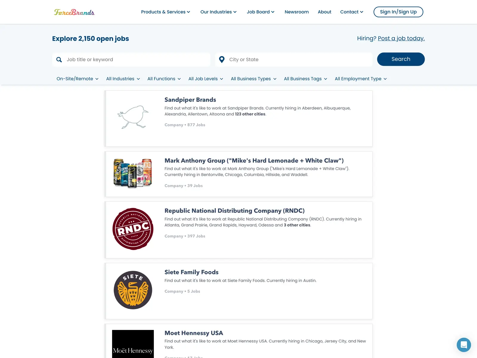 Screenshot of ForceBrands