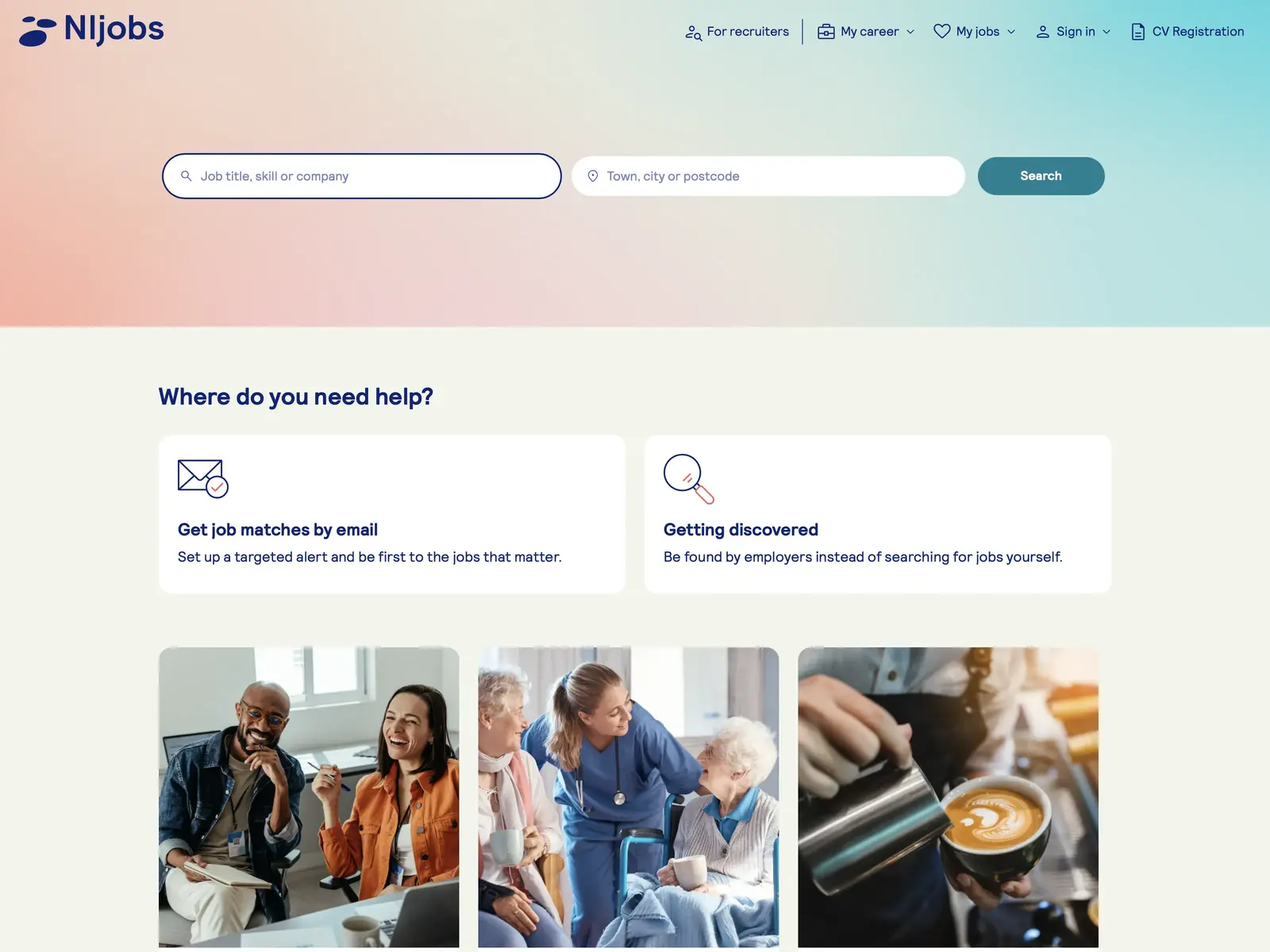 Screenshot of NIJobs.com