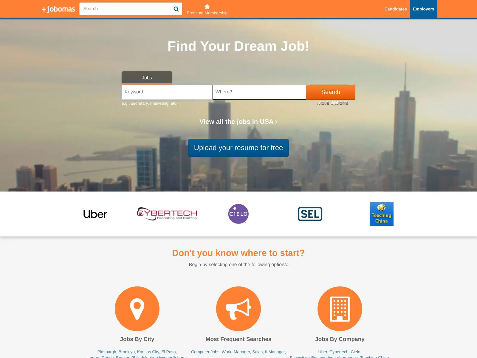 Screenshot of Jobomas