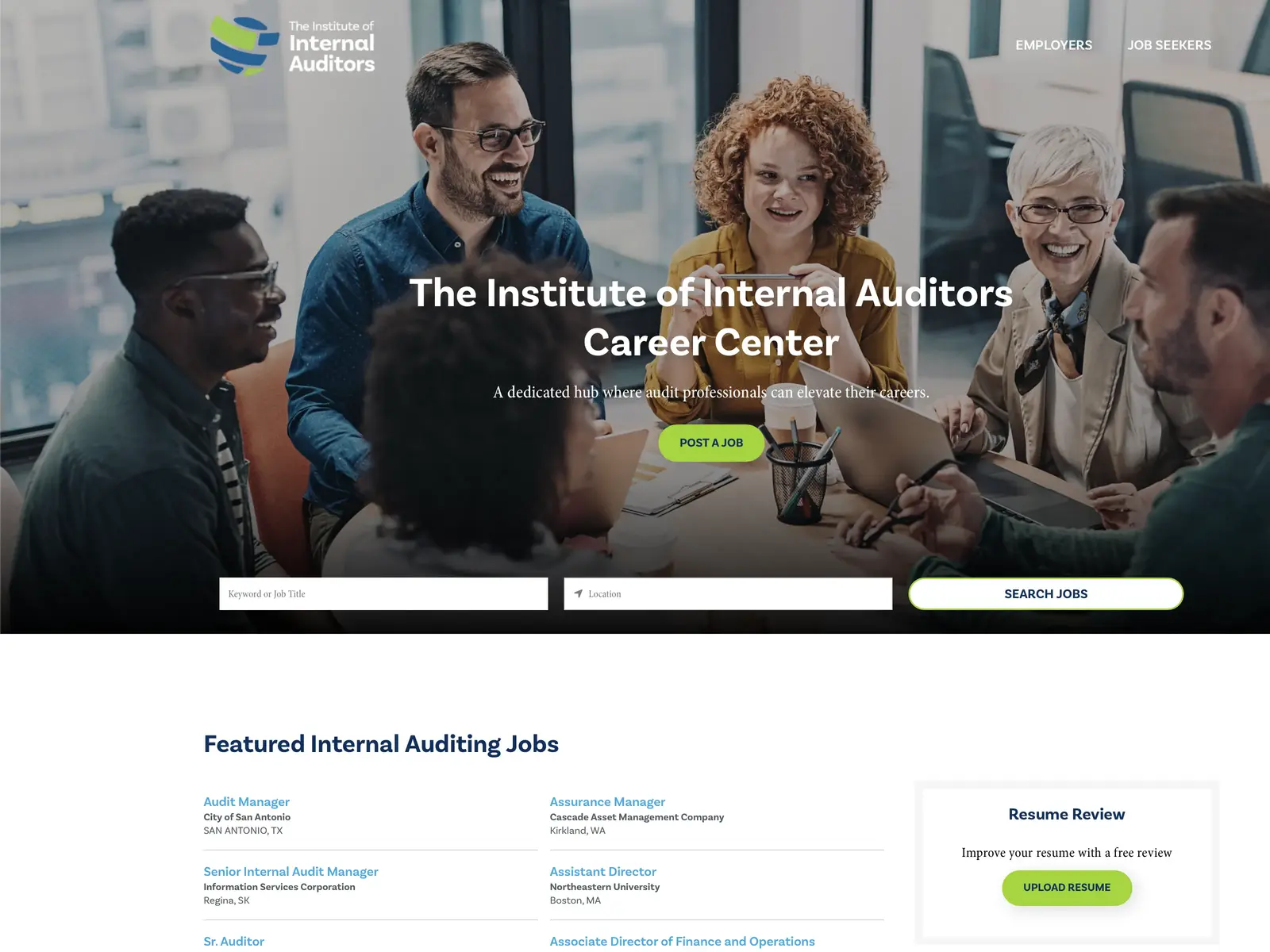 Screenshot of The IIA Jobs