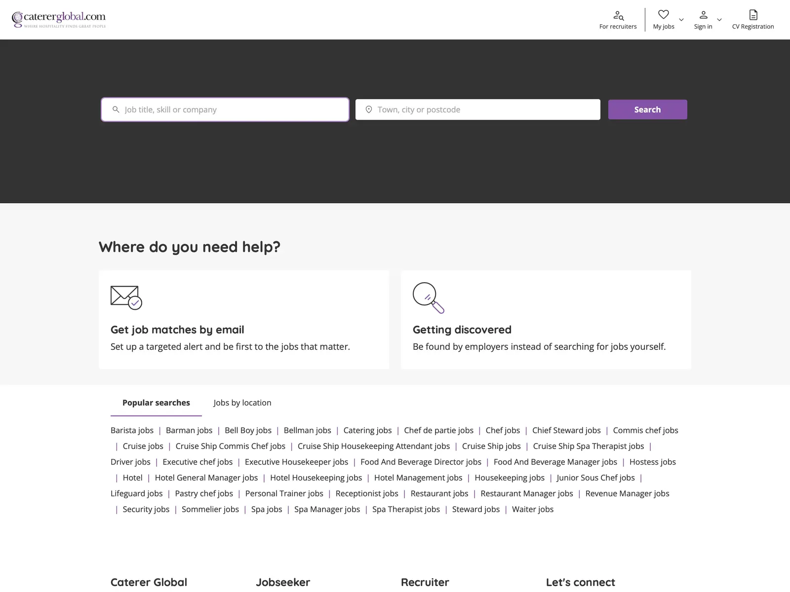 Screenshot of CatererGlobal