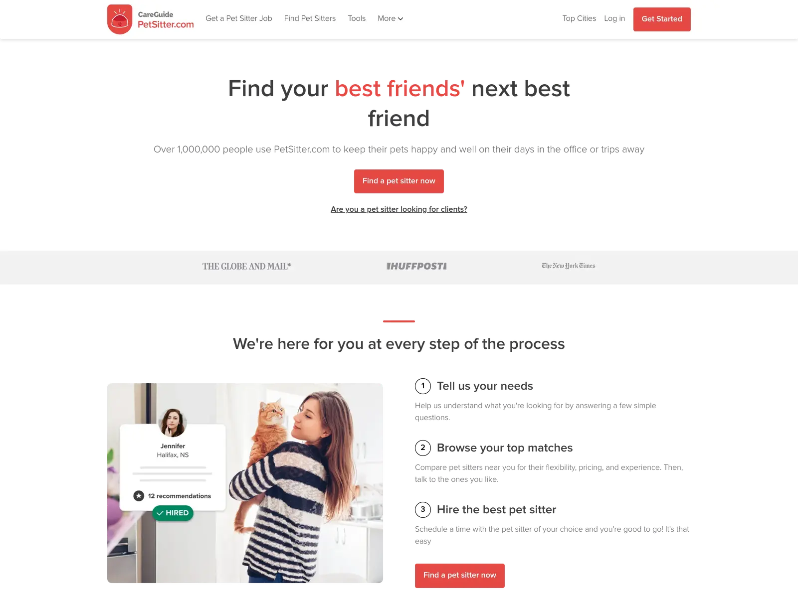 Screenshot of PetSitter.com