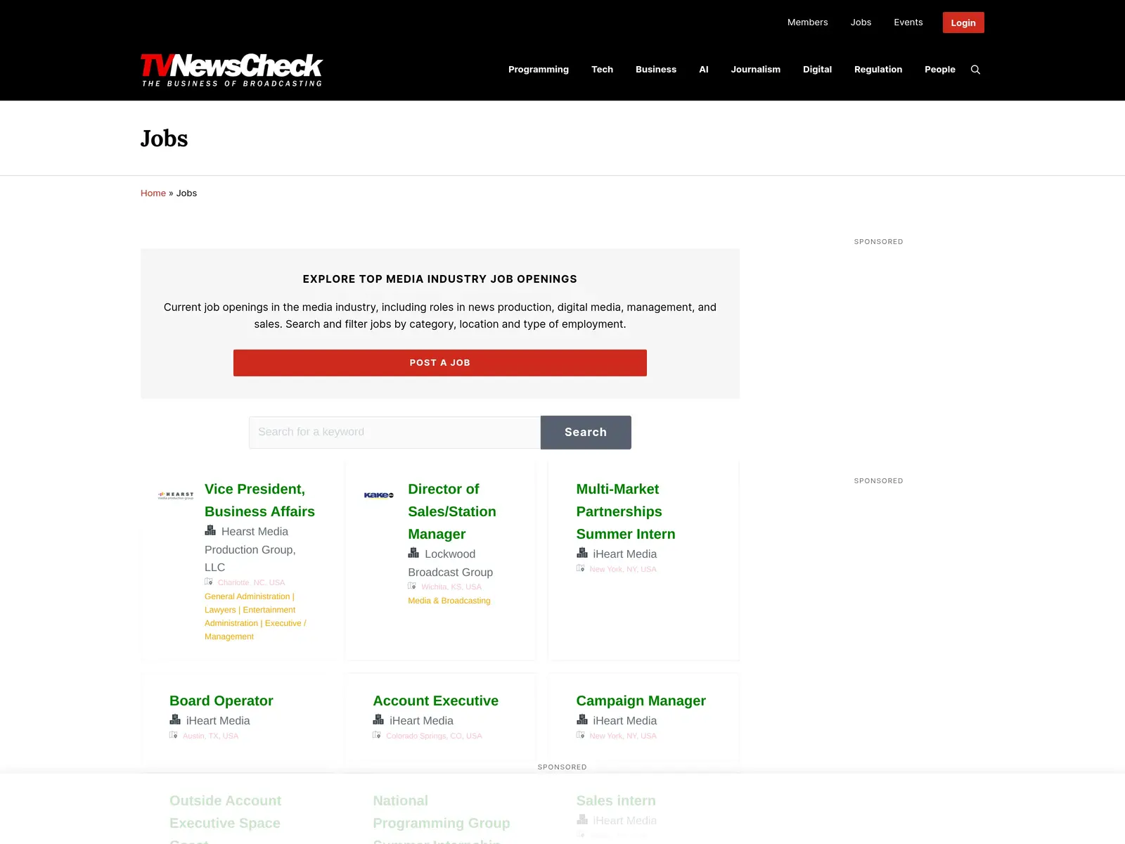 Screenshot of MediaJobCenter