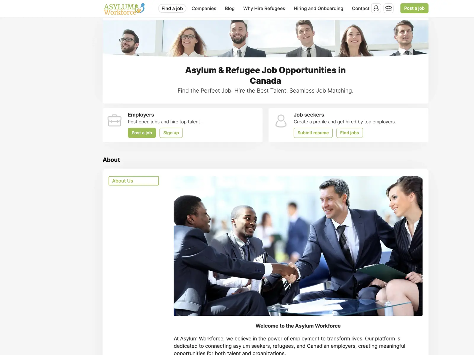 Screenshot of Asylum Workforce
