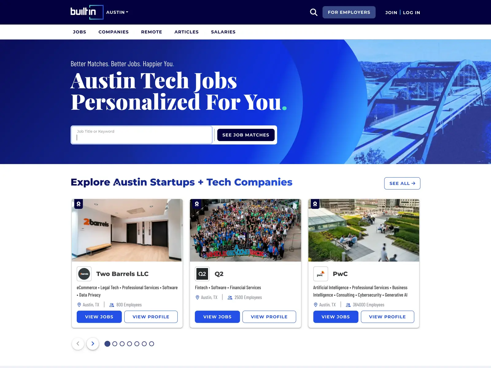 Screenshot of Built In Austin