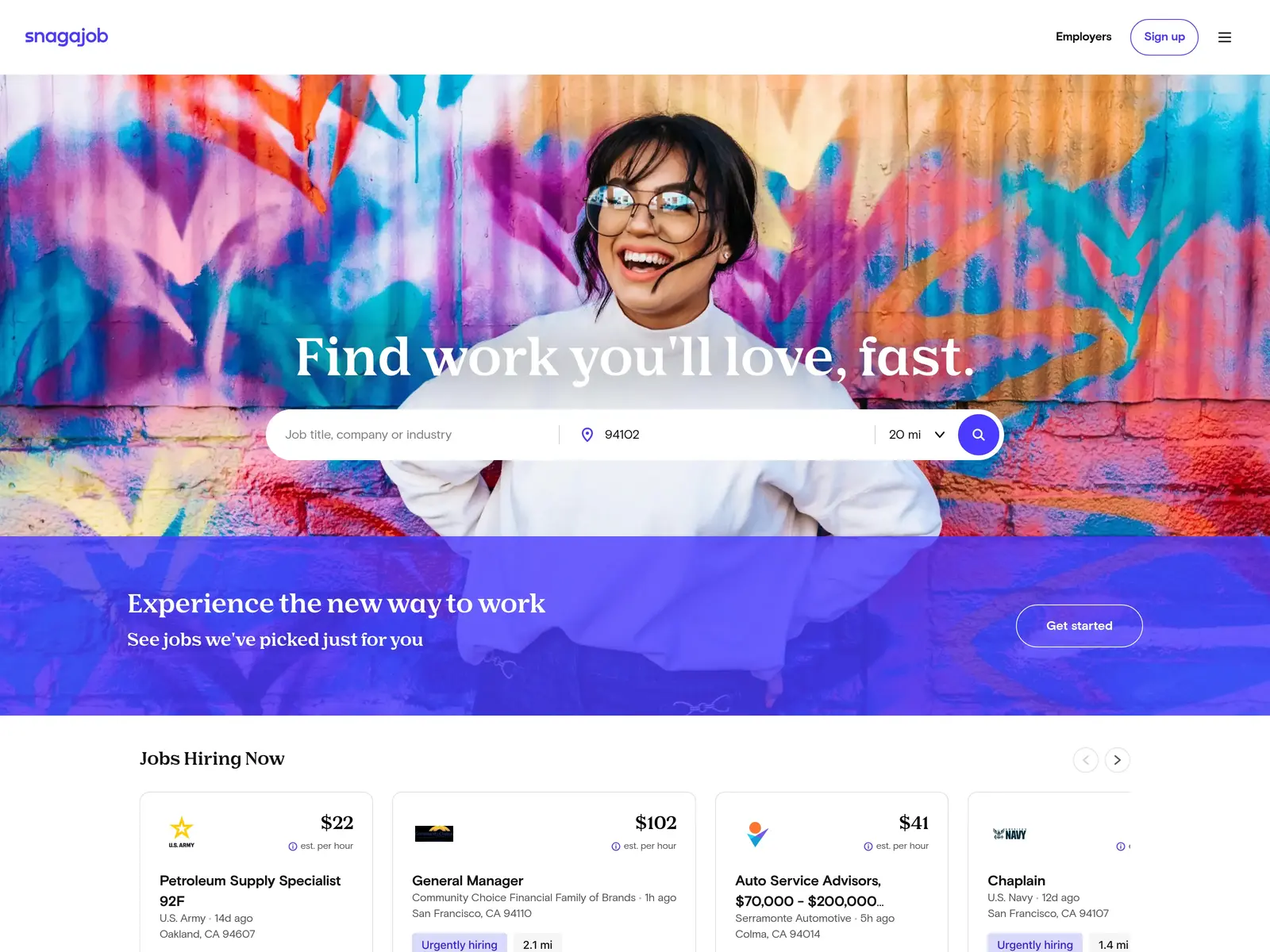 Screenshot of Snagajob