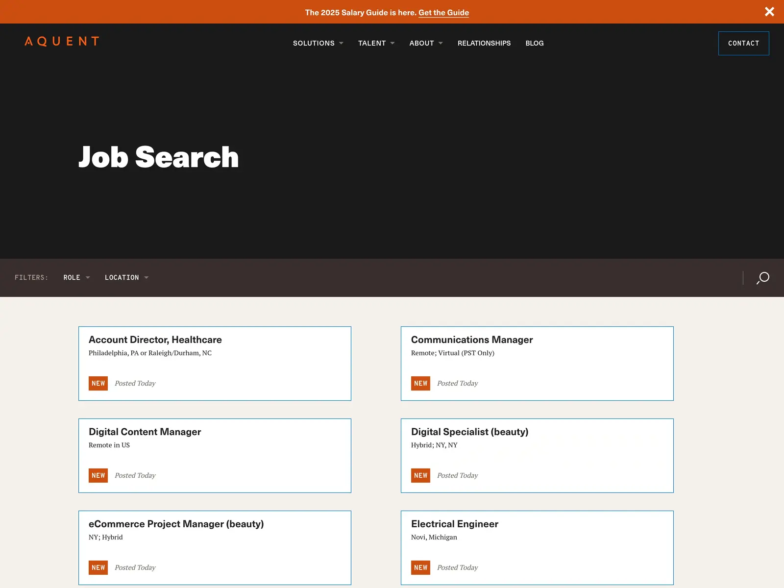 Screenshot of Aquent
