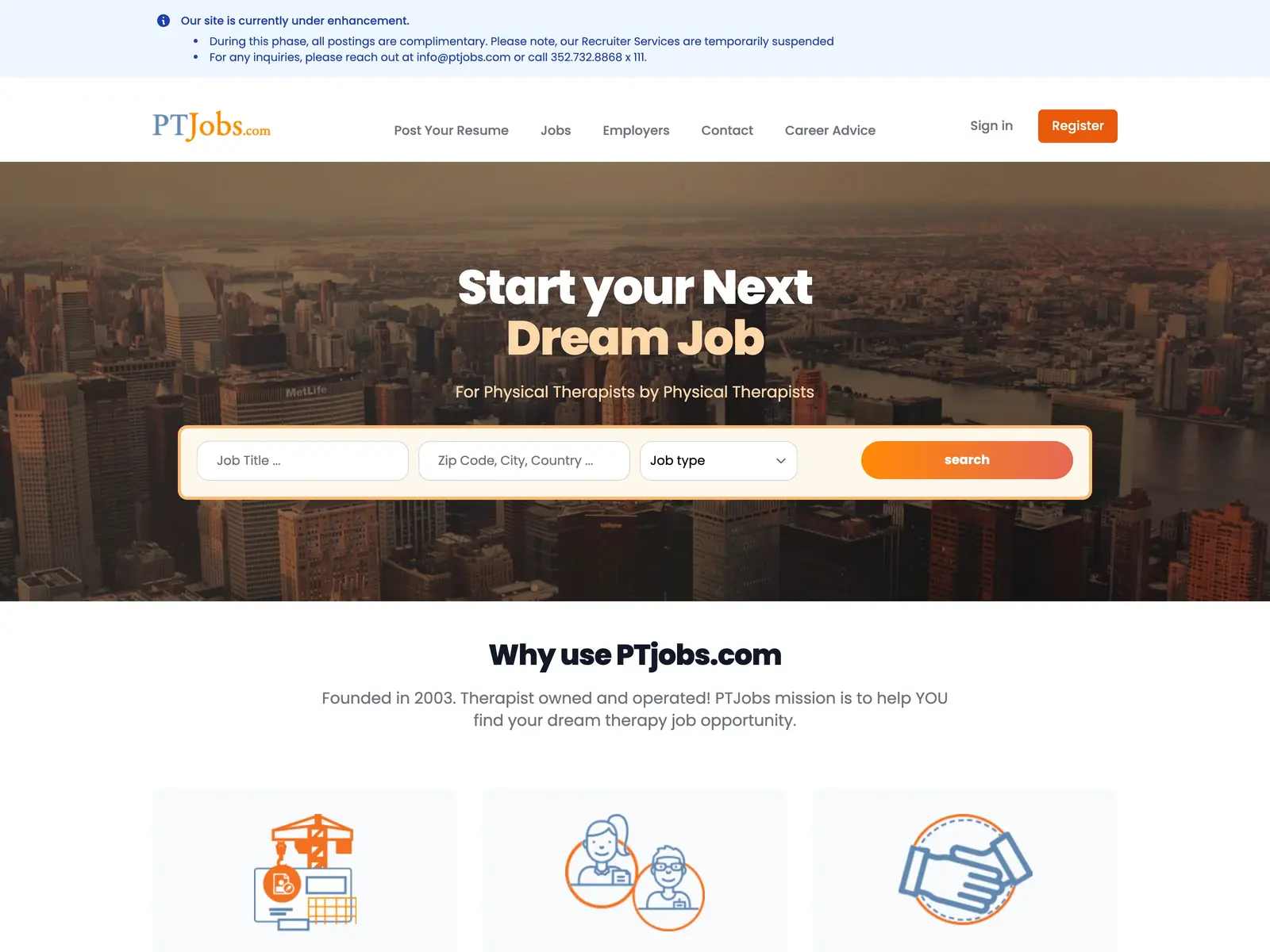 Screenshot of PT Jobs