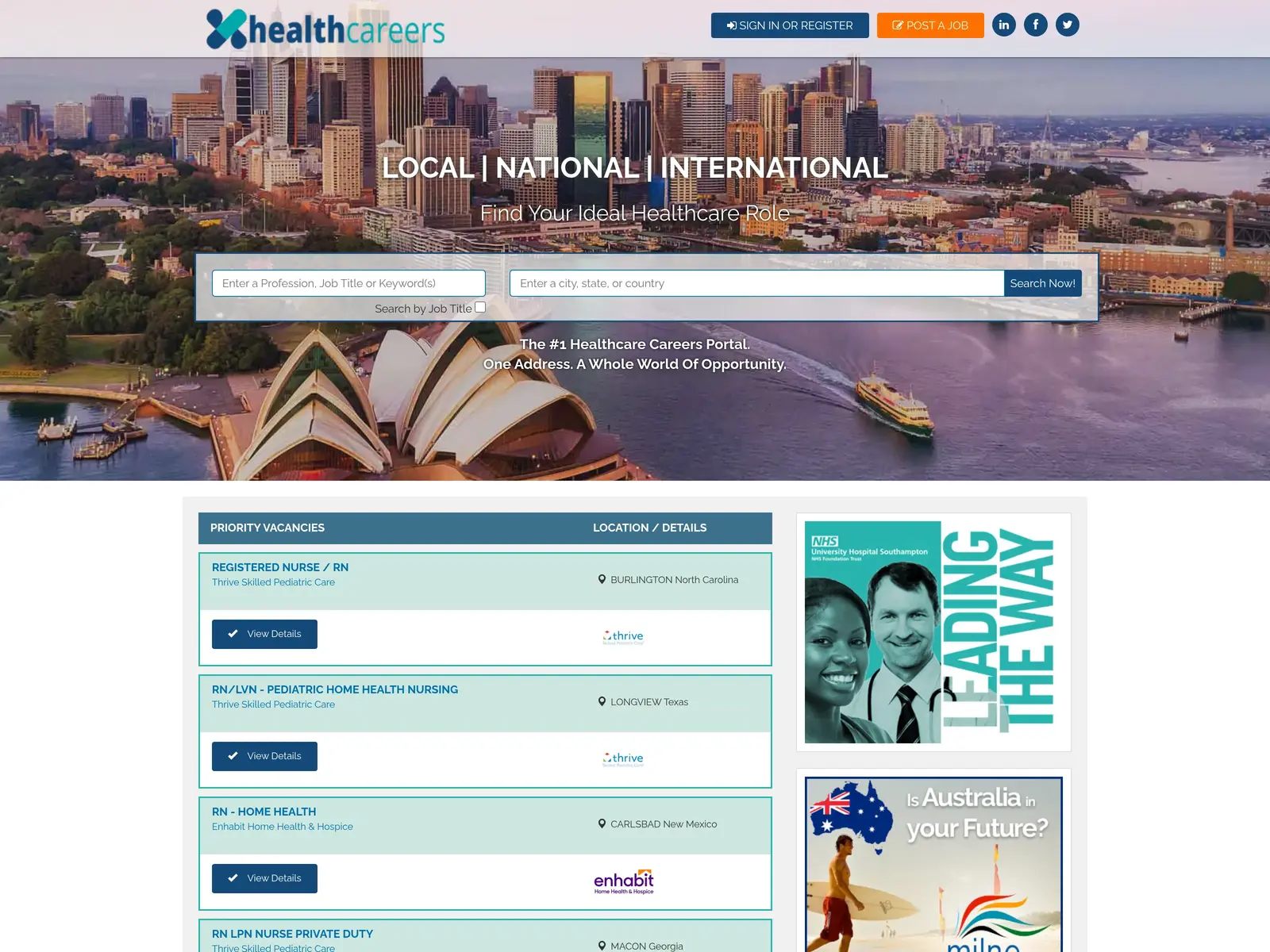 Screenshot of Healthcare Careers