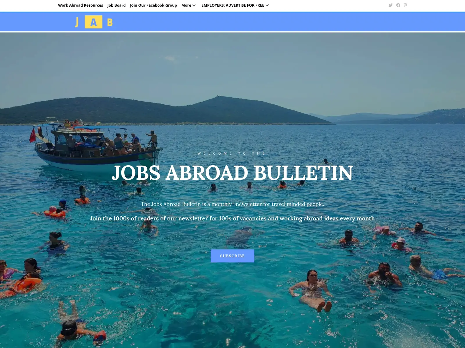 Screenshot of Jobs Abroad Bulletin