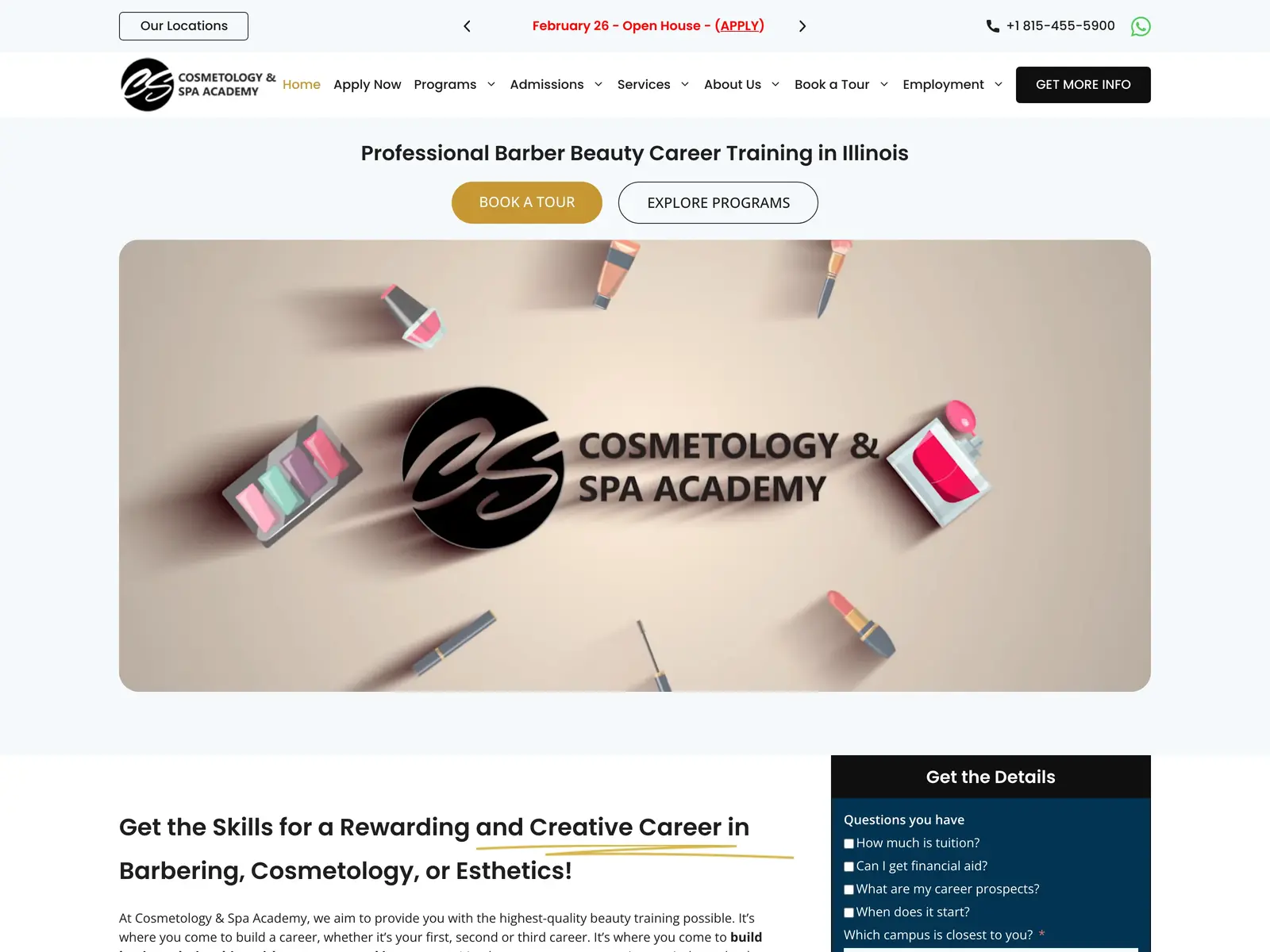 Screenshot of Cosmetology & Spa Academy Job Board