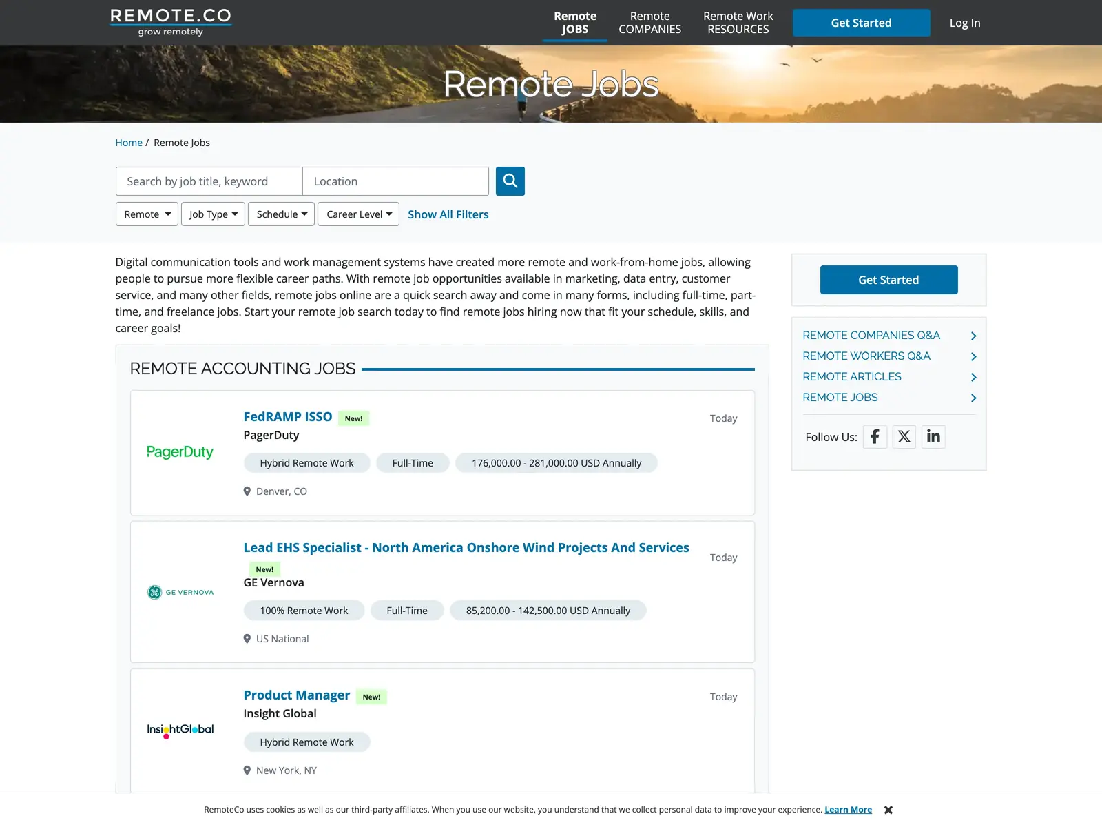 Screenshot of Remote.co