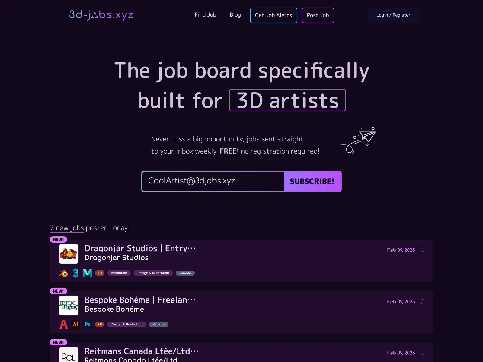 Screenshot of 3djobs.xyz